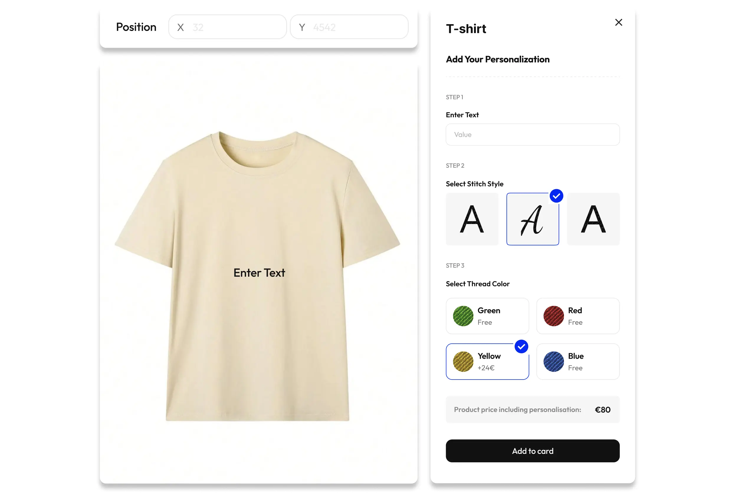 Bespo configuration to edit product