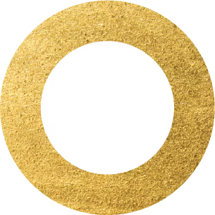 A golden circle logo 