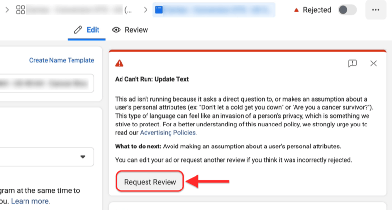 Facebook Ads Rejection
