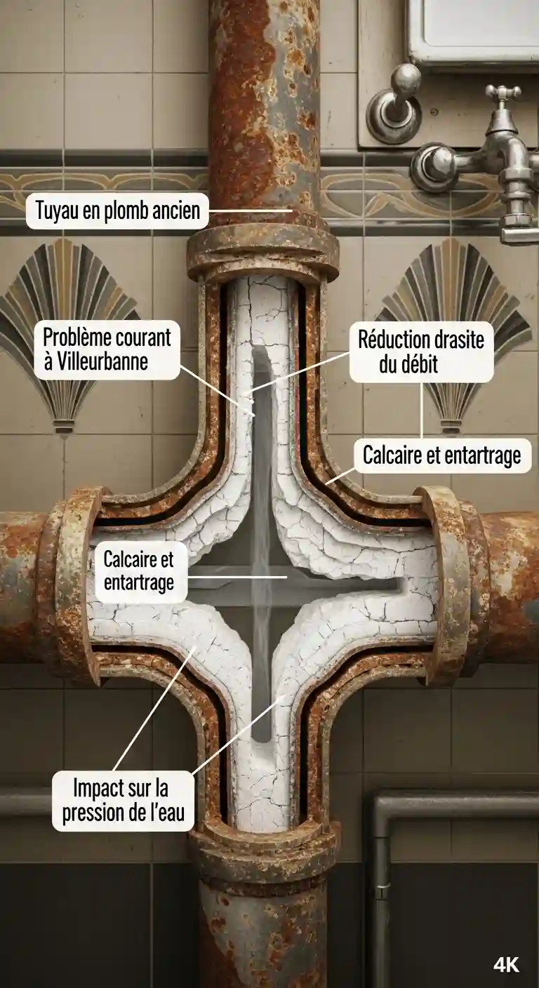 Problème calcaire canalisations Villeurbanne Gratte-Ciel