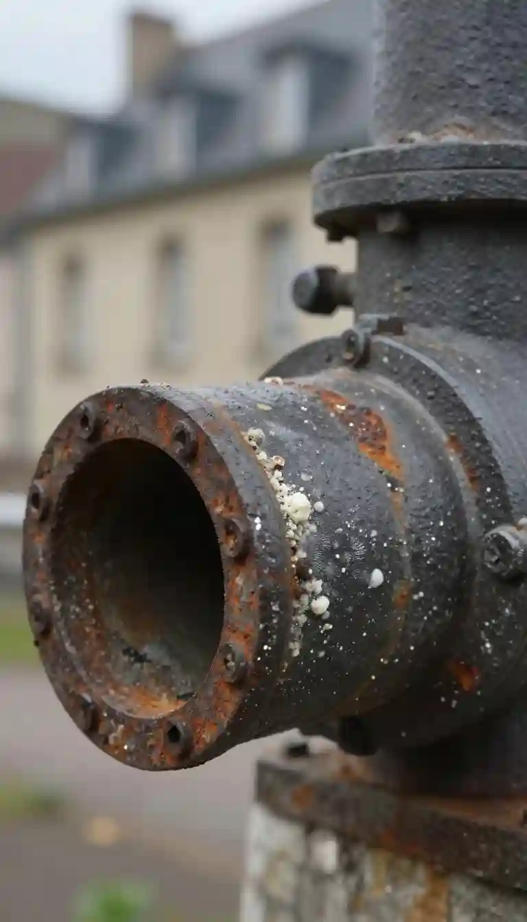 Canalisation en fonte calcifiée - débouchage furet Aiguerande Centre Belleville-en-Beaujolais