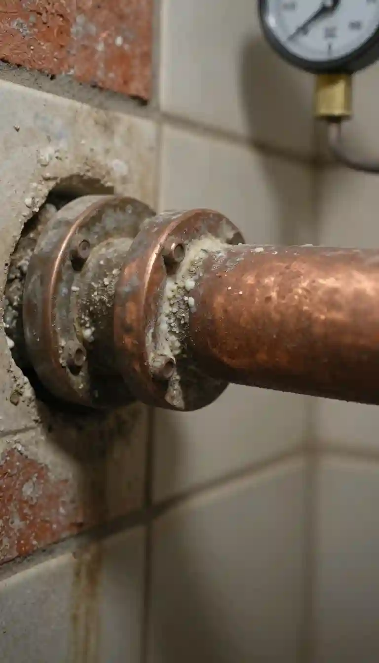 Raccord corrosion dans canalisation ancienne de Bessenay typique