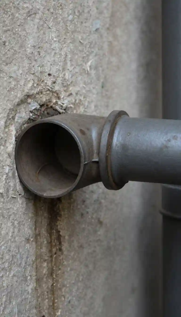 Canalisation ancienne en plomb cuivre fer galvanisé dans un bâtiment rural de Bibost