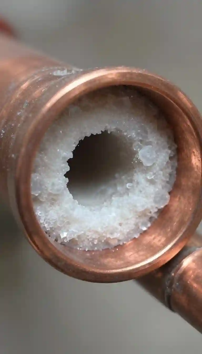 Dépôts calcaire sévères tuyau cuivre Mions Sud Est eau dure