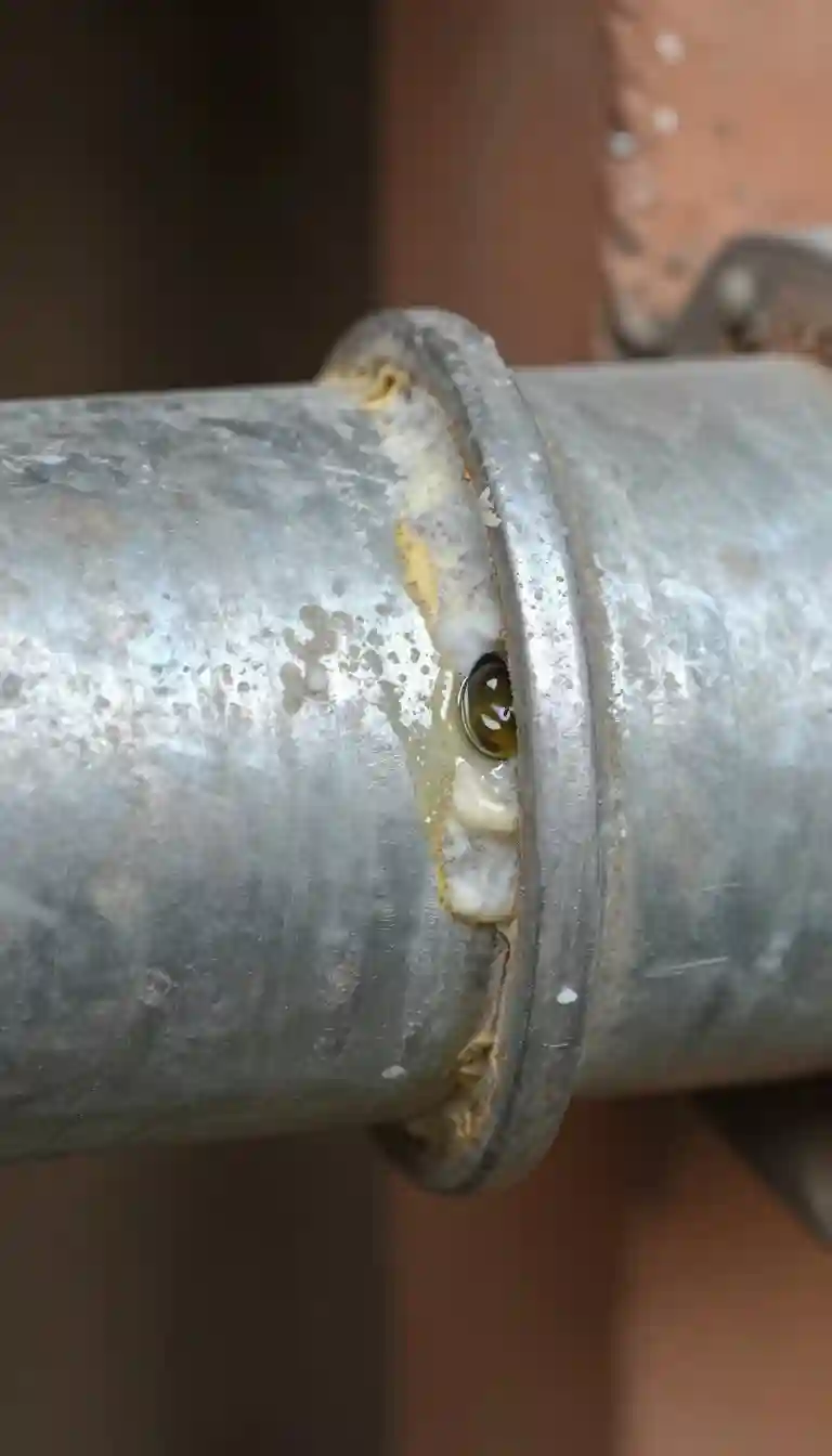 Fuite eau maison Émeringes zone viticole canalisation zinc corrodée calcaire dépôt