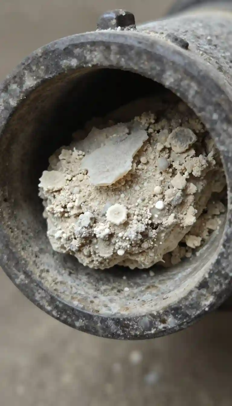 Bouchon calcaire canalisation Décines-Charpieu tartre dépôt DN 500 tuyau ancien