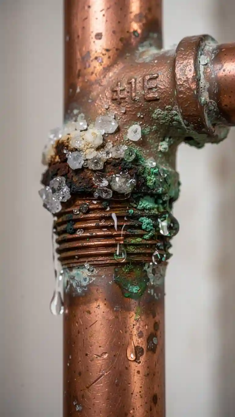 Fuite eau joint cuivre corrodé Aigueperse bâtiment ancien installation vieillissante