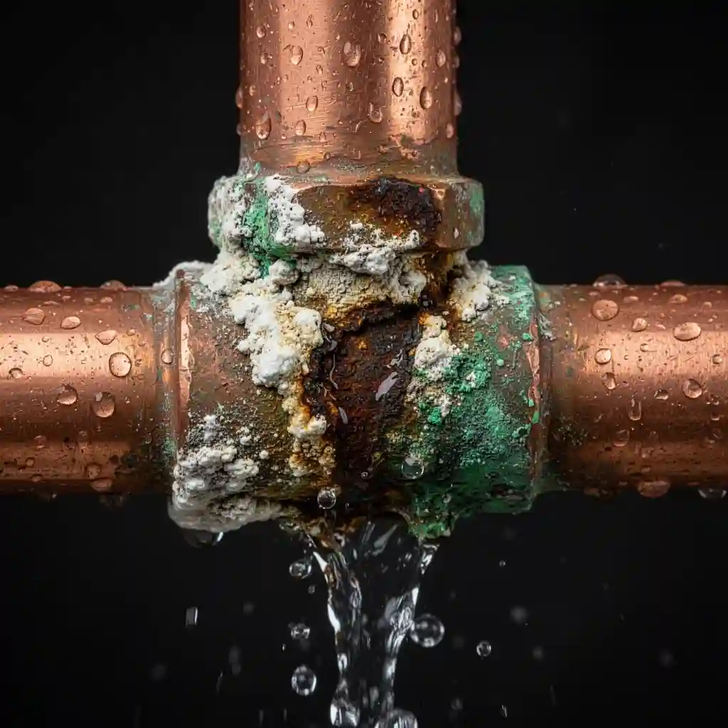 Réparation fuite d'eau Cercié canalisation ancienne cuivre entartrée Saint-Ennemond