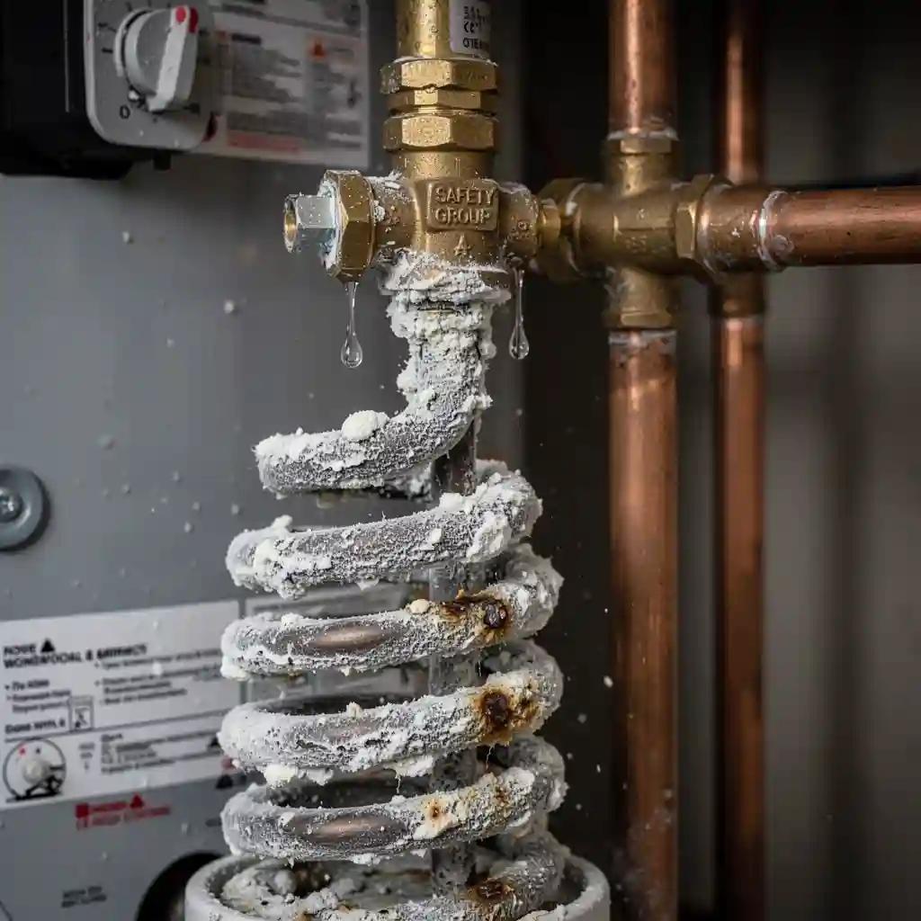 Fuite eau chaude Chevinay centre-bourg résistance chauffe-eau entartrée par calcaire local