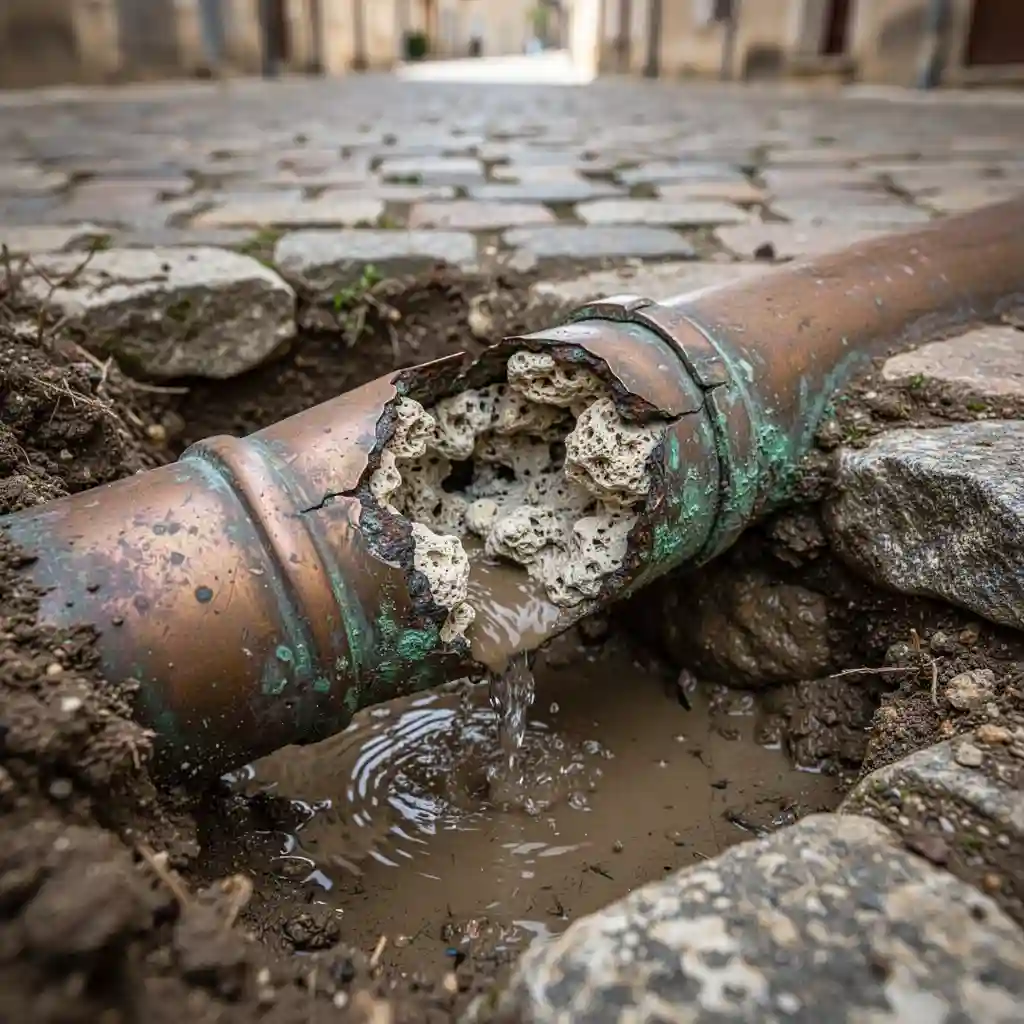 Réparation canalisation Condrieu Maladière tuyau cuivre corrodé après crue