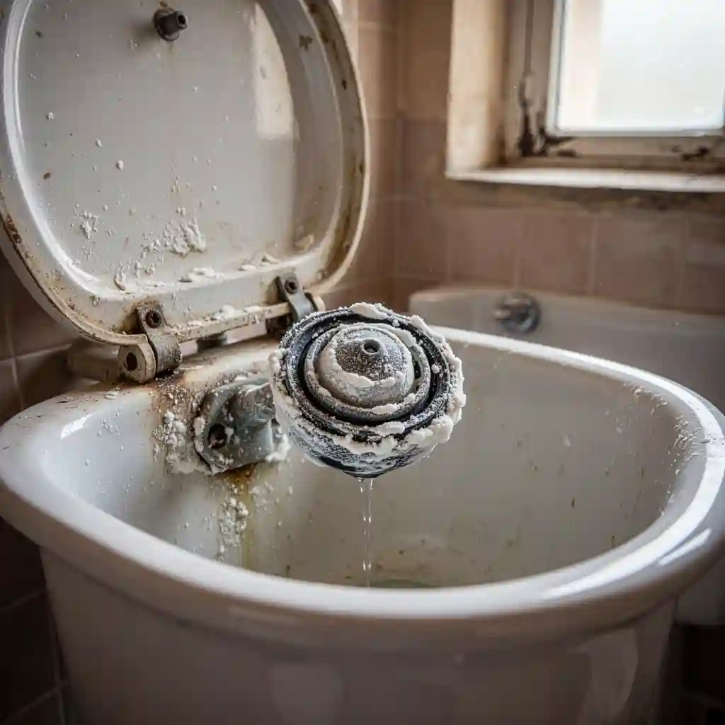 Fuite eau WC à Couzon-au-Mont-d'Or quartier Centre-bourg, joint entartré