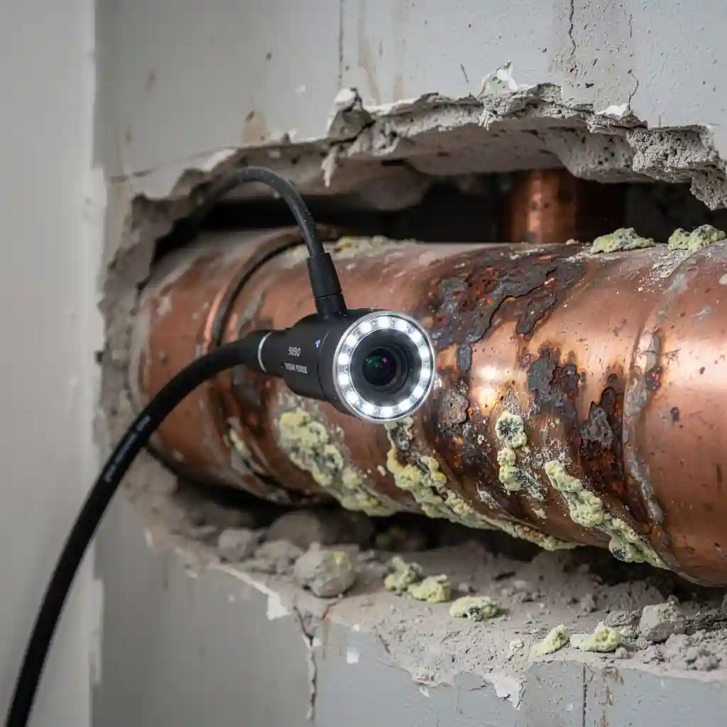 Détection fuite caméra endoscopique Dardilly canalisation entartrée Bois des Longes