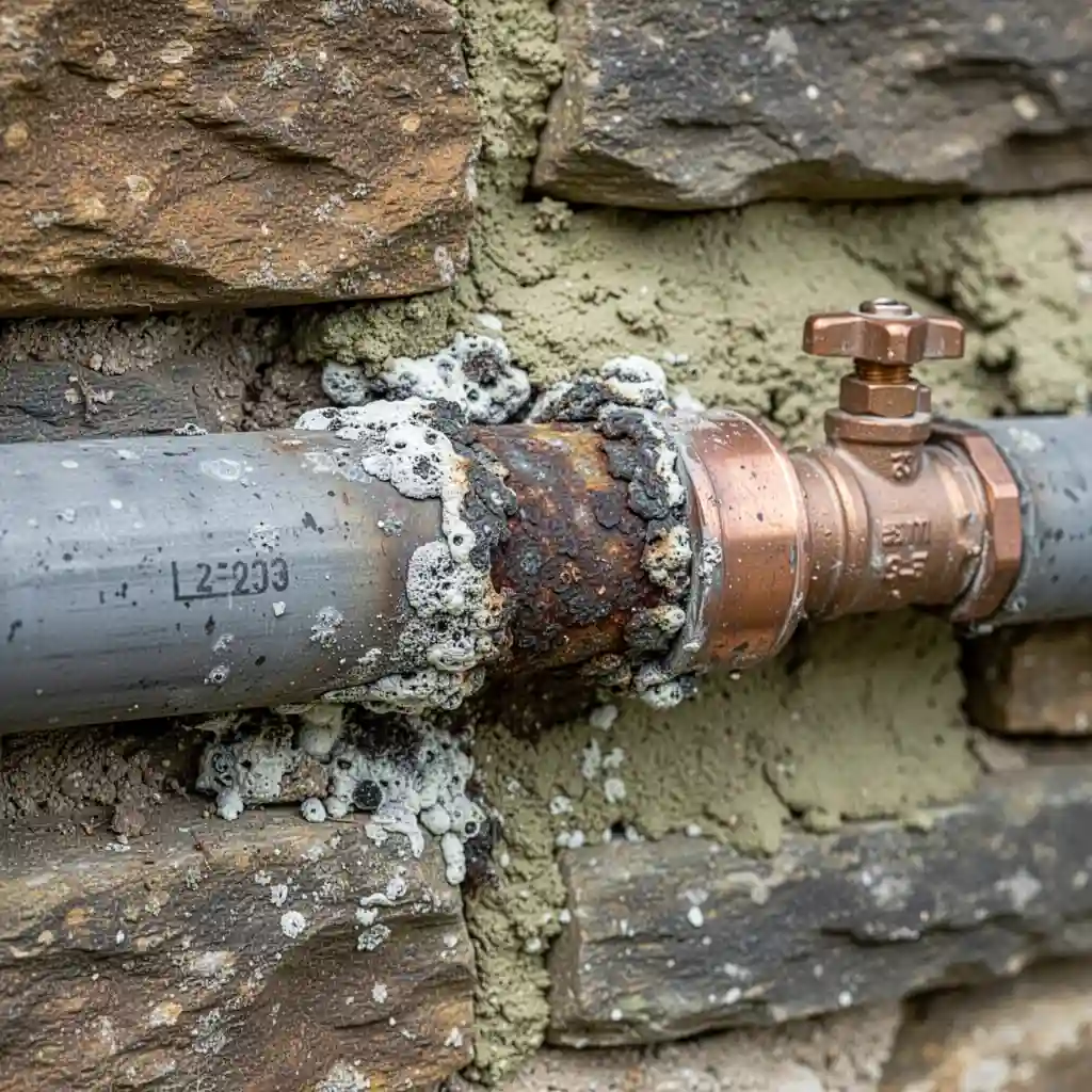 Détail remplacement canalisation plomb à Dième, quartier du Guillard