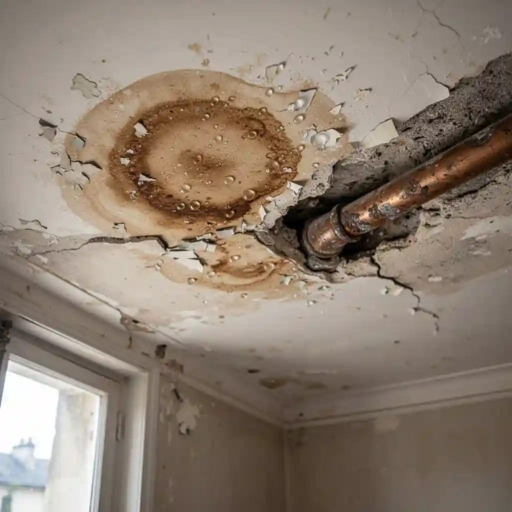 Dégât des eaux plafond Francheville quartier Châter fuite cuivre