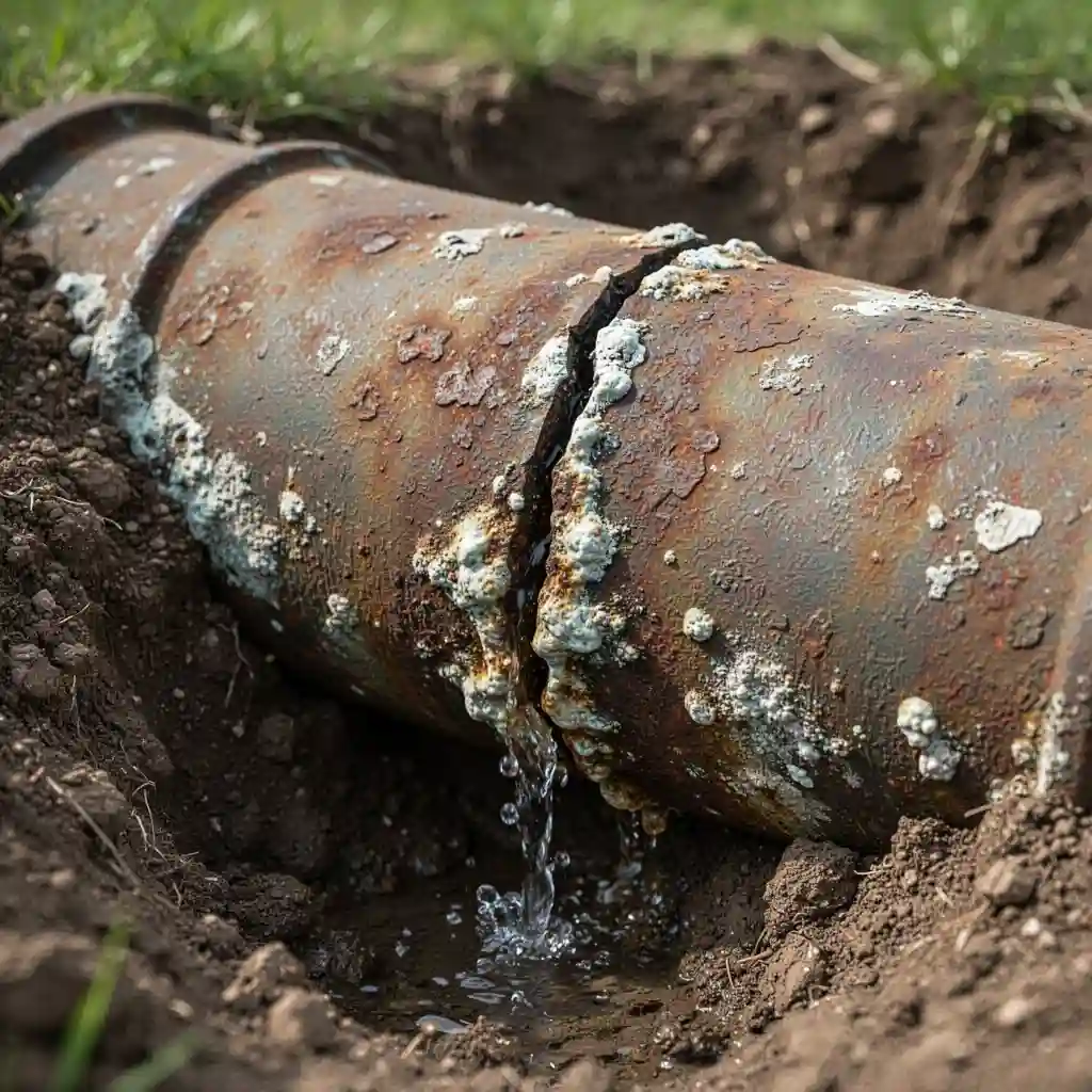 canalisation fissurée Grézieu-la-Varenne quartier Attignies fonte corrodée fuite enterrée