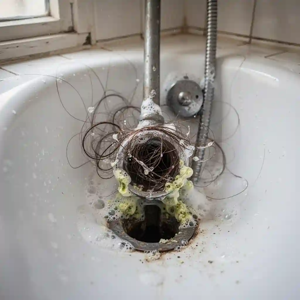 Débouchage baignoire à Lyon Croix-Rousse résidus calcaire dans canalisation ancienne