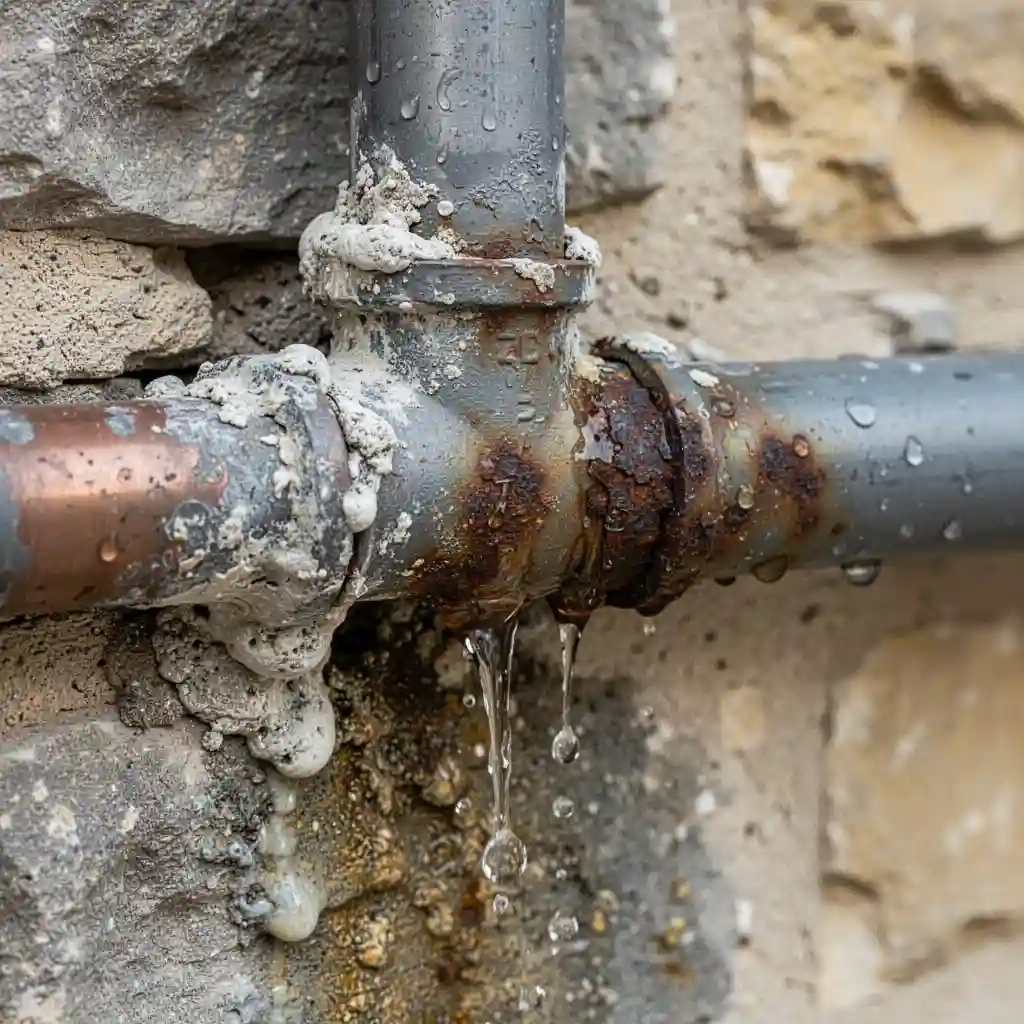Fuite eau copropriete Moire Les Cachottes canalisation plomb corrodee calcaire