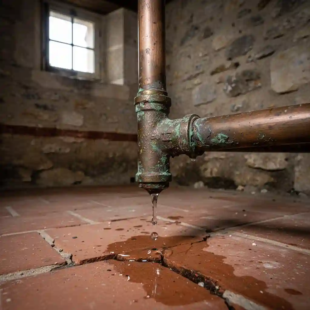 Dégât des eaux locataire : canalisation cuivre corrodée, Le Perréon centre-bourg