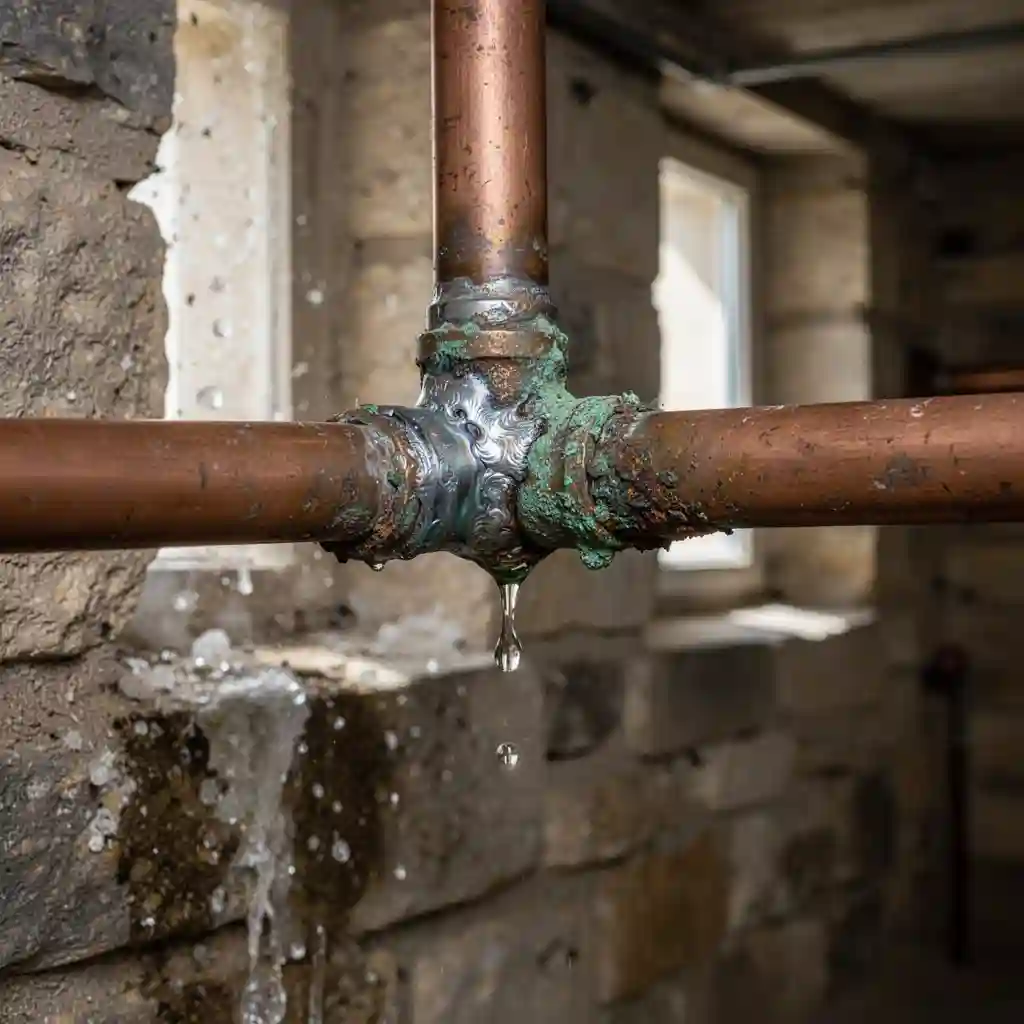 fuite canalisation cuivre corrodée plombier dépannage Vindry-sur-Turdine Pontcharra