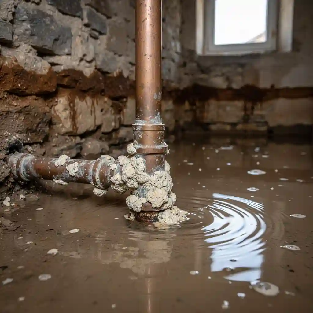 Inondation maison Rochetaillée-sur-Saône quartier Les Essarts canalisation cuivre entartrée