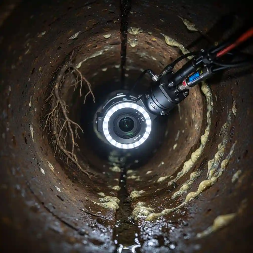 Inspection caméra canalisation Saint-Georges-de-Reneins hameau Briante diagnostic endoscopique fonte