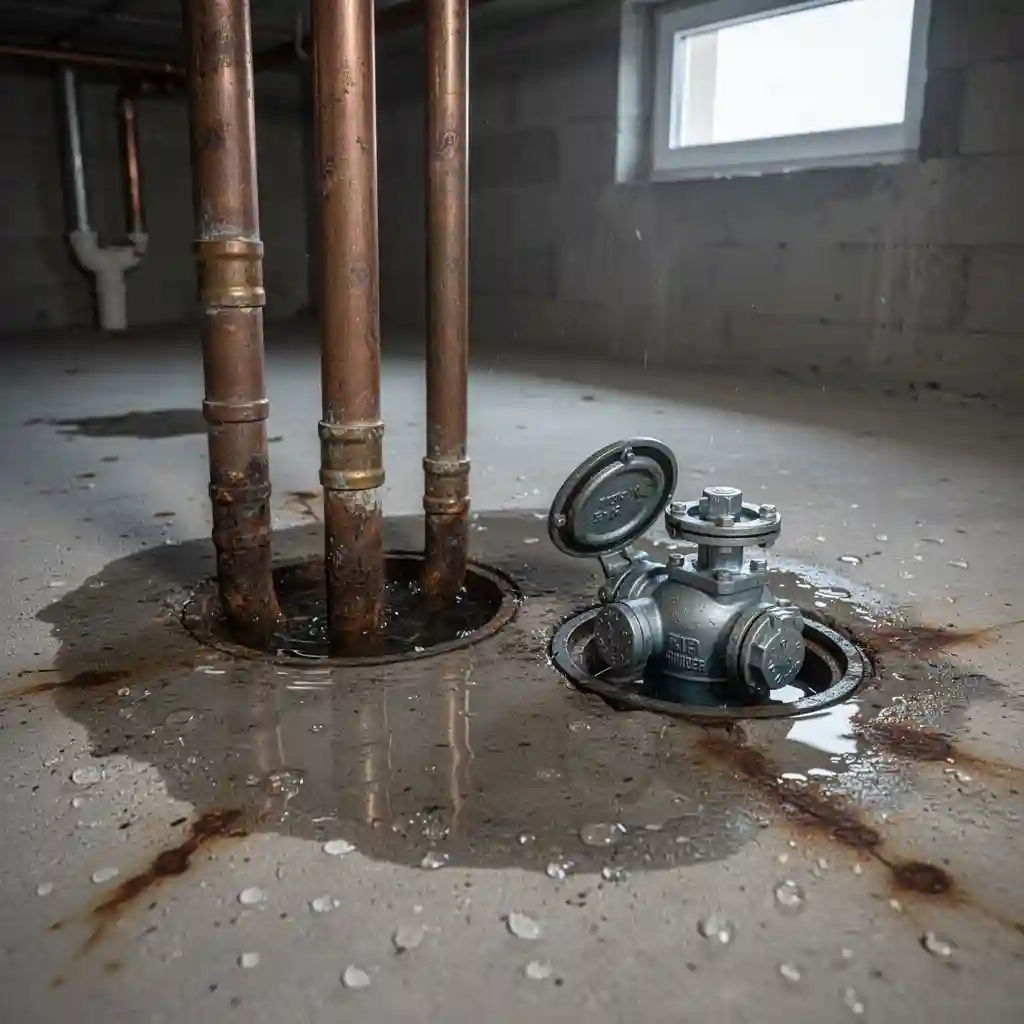 Refoulement canalisation en cave inondée à Genay quartier des Jonchères