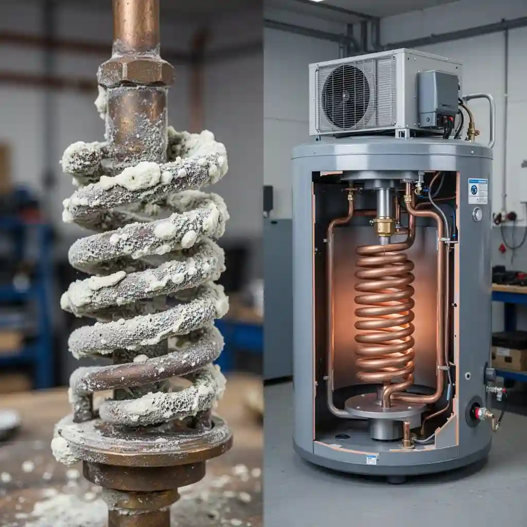 Résistance entartrée par le calcaire, chauffe-eau thermodynamique à Colombier-Saugnieu