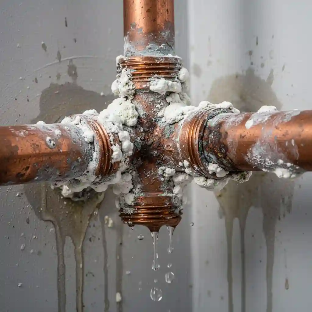 Fuite et calcaire sur canalisation à Varces, quartier Risset