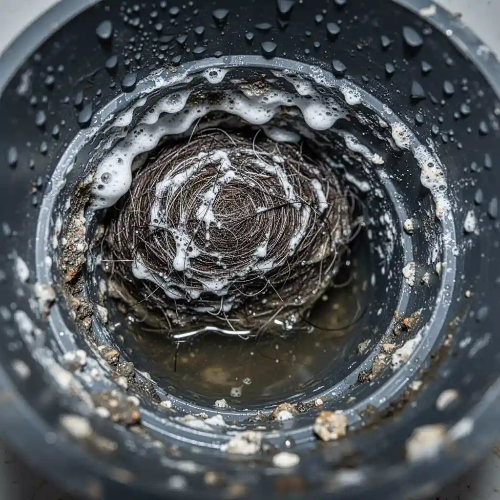 Canalisation bouchée à Oyonnax quartier Plaine : bouchon graisse calcaire