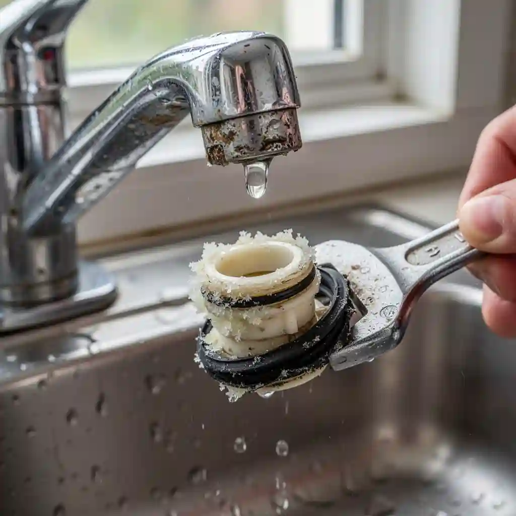 Remplacement robinet à Saint-Flour, quartier Nord, joint usé et fuite