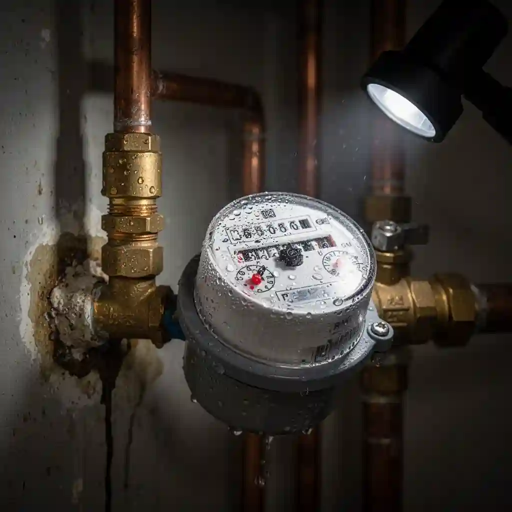 relever compteur eau Cusset Presles : fuite et gouttes visibles