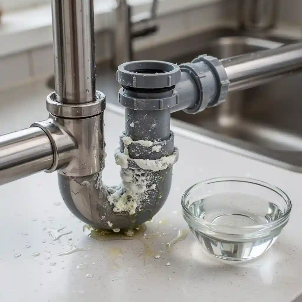vinaigre blanc plomberie Davézieux Tartavel siphon entartré sous évier
