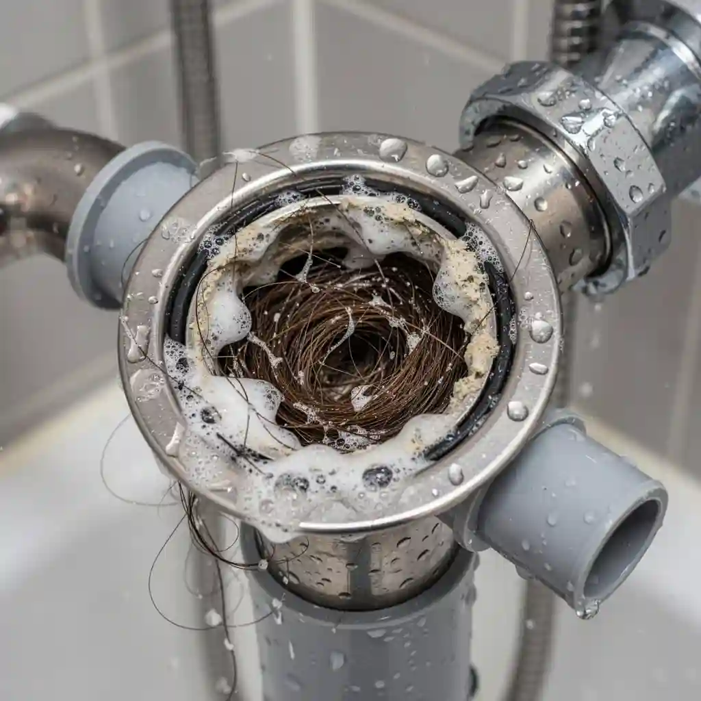 Cheveux dans canalisation à La Côte-Saint-André, siphon du Centre ancien