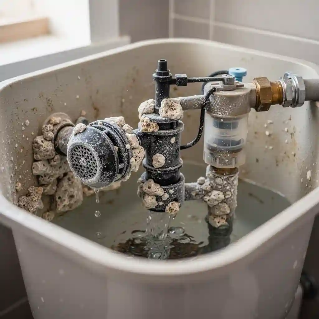 WC qui se remplit lentement Étoile-sur-Rhône Village robinet flotteur entartré
