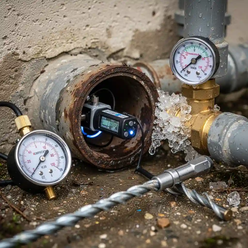 Outil plomberie à Prémilhat, Sault, diagnostic de canalisation entartrée