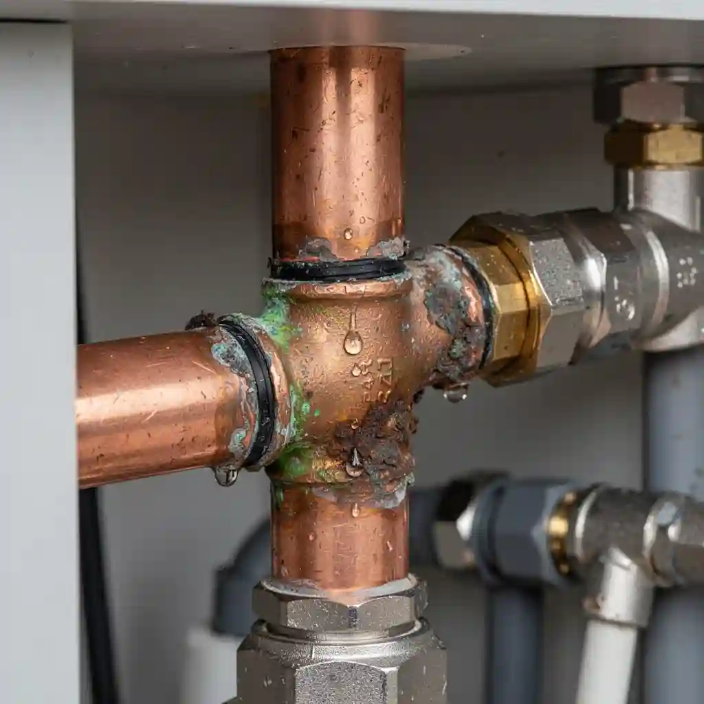 Norme eau potable à Valgelon-La Rochette, La Seytaz, raccord corrodé