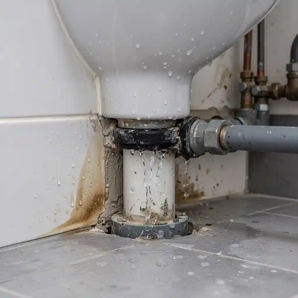 WC qui fuit au sol à Cessy, Pré Blanchet, joint d’évacuation