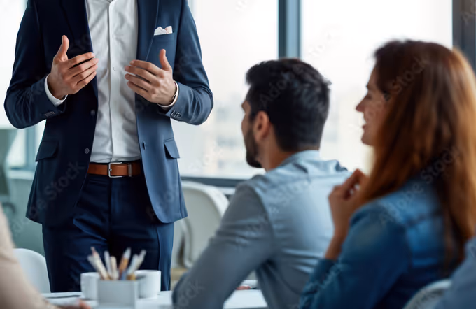 Entrepreneurs learning in an in-person seminar