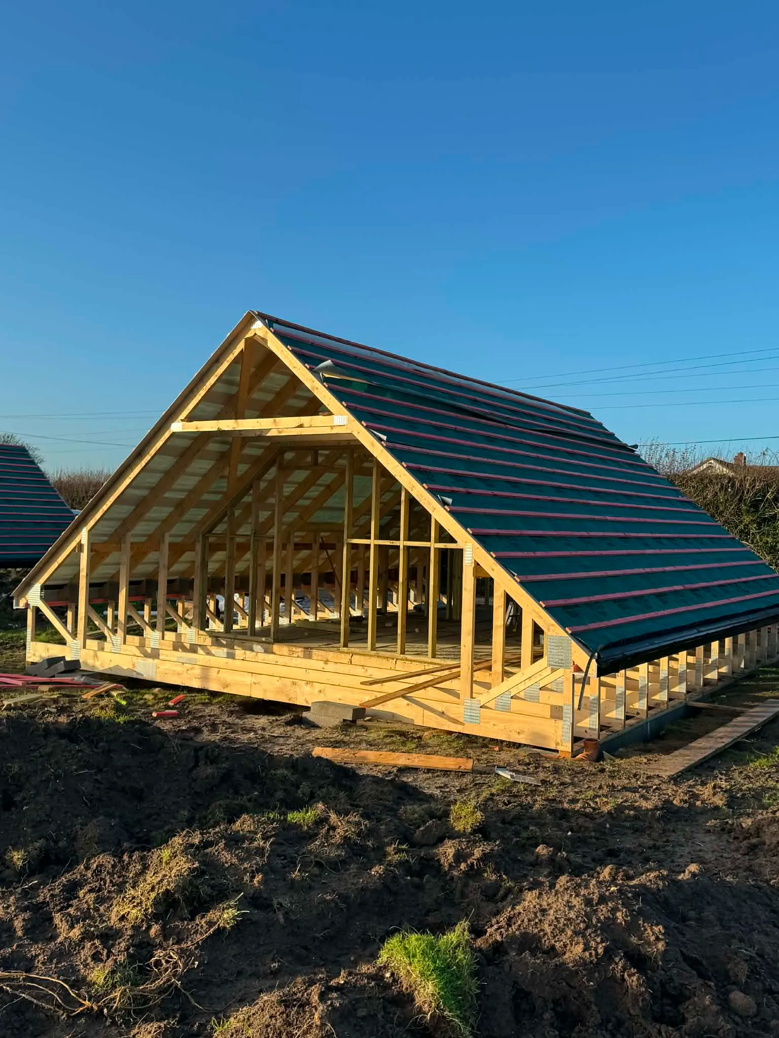 lodge with roof installed