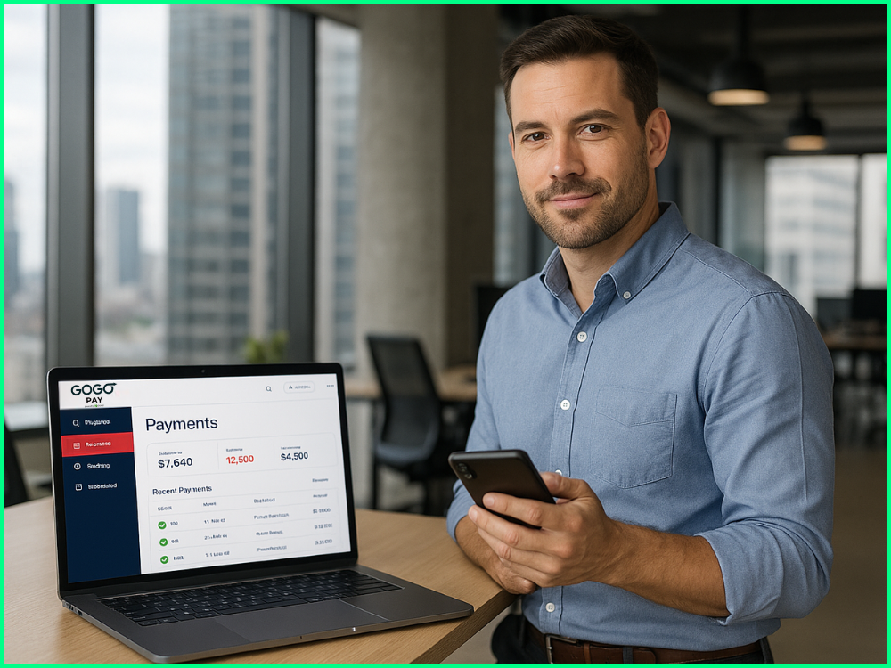 A woman happy that her invoice has been sent by GoGoInvoice