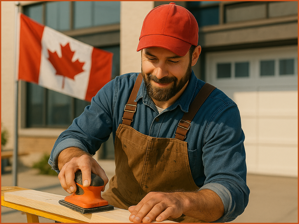 A general contractor looking at his invoices on a mobile phone