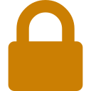 Orange padlock icon symbolizing security or privacy.