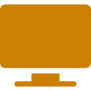 Simple orange computer monitor icon with a stand.