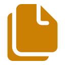Icon of two stacked orange paper sheets, one with a folded upper-right corner.