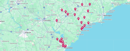 Grand Strand, Lowcountry & Pee Dee Region Map Locations