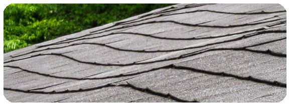 sagging roof and shingles