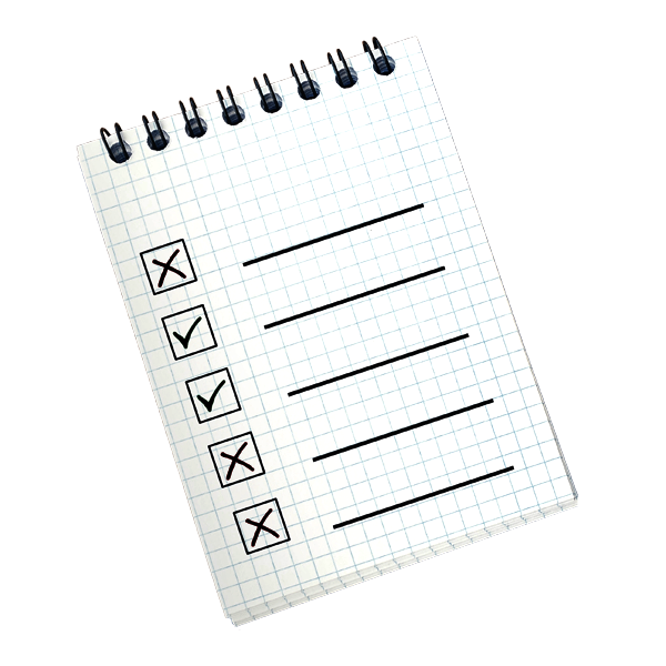 Carnet de notes avec une liste