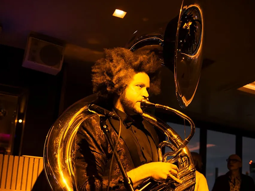 Person playing a musical instrument