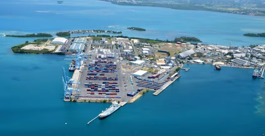 Top view of cargo containers