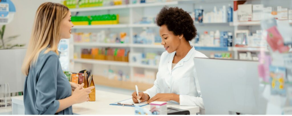 Discussion dans une pharmacie
